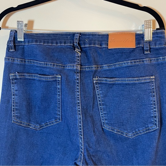 Home Folk Embroidered Flare Jeans - Blue Size 10 - Picture 6 of 12